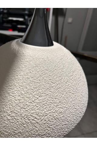 Beton Görünümlü İskandinav Tarzı Salon/oturma Odası Plastik Avize Beyaz