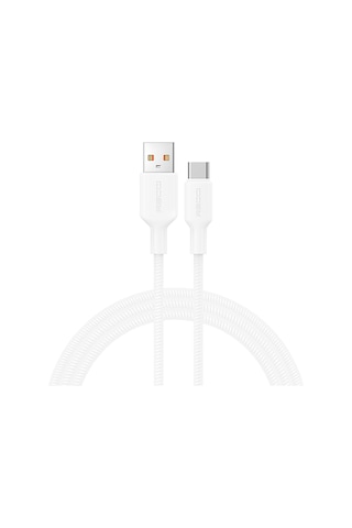 Recci Rs46c Usb-a To Type-c 2.4a Hızlı Şarj Özellikli Data Ve Şarj Kablosu 100w 1.2m Beyaz Beyaz