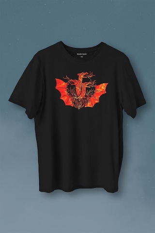Dragon House Of Targaryen Aegon Ejder Alev Baskılı Tişört Unisex T-shirt 001