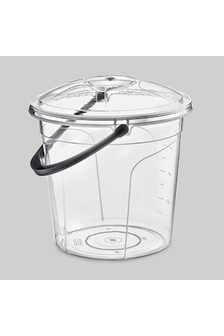 Polytime Poly Time 20 Litre Kapaklı Ölçekli Şeffaf Su Kovası - Abs Plastik - Saplı 7691938170178 Ahşap