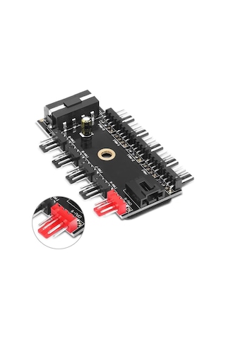 10 Port Fan Çoğaltıcı Hub Kartı Ide Güç Giriş Soketi 12v 3 4 Pin