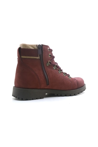 Griffon Hakiki Deri Kürklü Bordo Fermuarlı Unisex Bot Bordo