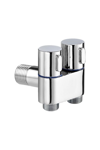 Qianfan El Tipi Bide Püskürtme Kiti - Çift Çıkışlı Açılı Valf Gümüş