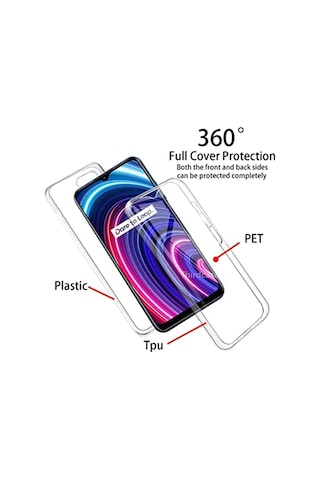 Teknomoda Oppo Realme C21Y Kılıf Şeffaf 360 Ön Arka Korumalı Silikon