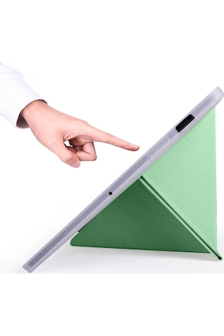Goocamp Galaxy Tab S7 T870 Kılıf Uyumlu Tri Folding Kalem Bölmeli Standlı Kılıf-açı Tablet Kılıfı