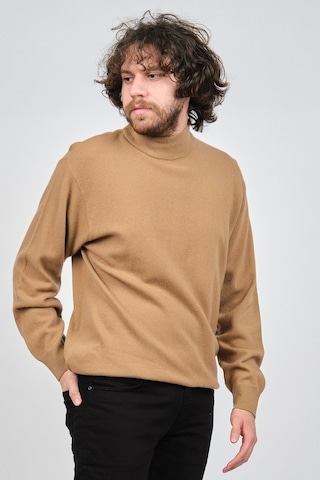 Ida Erkek Lambswool Yarım Balıkçı Kazak 0593161 Camel Camel