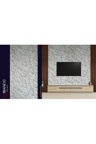 Mermer Görünümlü Pvc Duvar Paneli 120 X 244 Cm Bıanca