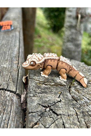 Kertenkele Oyuncak Tepeli Gecko 3d Hareketli Organik Vip Orta Boy