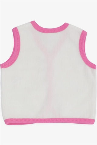Breeze Kız Bebek Kadife Yelek Düğmeli 0 3 Ay 9 Ay, Beyaz Beyaz