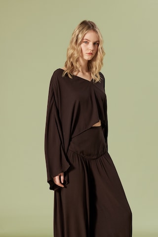 Asimetrik Kimono Kahve