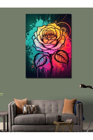 Kanvas Tablo Neon Güllerin Büyüsü 70cmx100cm