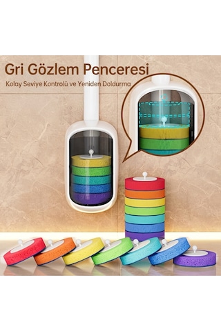 Tuvalet Fırçası Seti Otomatik Kapak Braket Duvara Monte Şeffaf Hazneli Tek Kullanımlık Wc Klozet E Beyaz - Gri Tuvalet Fırçası Seti Otomatik Kapak Braket Duvara Monte Şeffaf Hazneli Tek Kullanımlık Wc Klozet E Beyaz - Gri