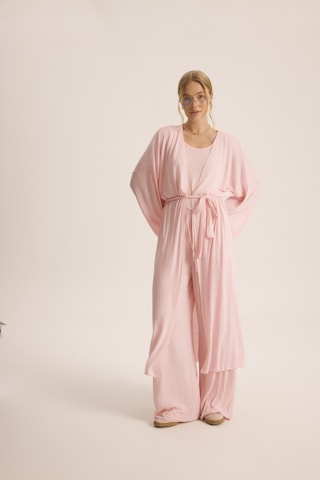 Mai Studios Co. Raina Pembe Kimono Basic Üçlü Takım Pembe