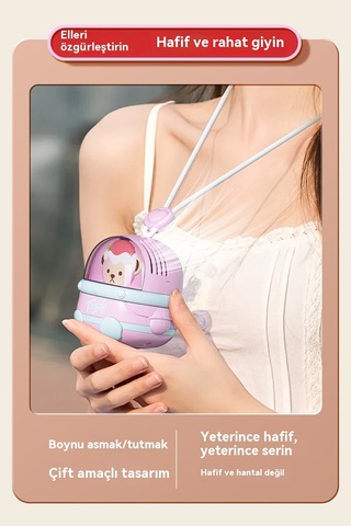 Aurora Hafif Usb Şarj Karikatür Asıl İboyun El Yapraksız Fan Küçük 2