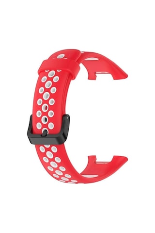 Koodmax Xiaomi Mi Band 7 Pro Uyumlu Spor Çift Renk Delikli Silikon Kordon Kayış
