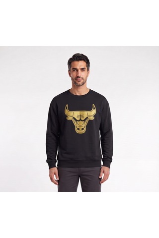 Usa Sarı Boğa Baskılı Siyah Erkek Sweatshirt 11913