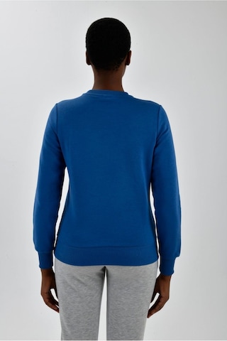 United Colors of Benetton Kadın Sol Göğsü Logo Detaylı Sweatshirt Mavi