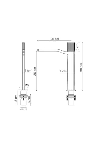 Fontana FA-7022 Yüksek Lavabo Bataryası Mat Altın