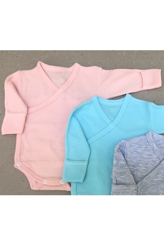 Özdemirlitekstil Bebelino Çıtçıtlı Badi Kruvaze (3'Lü Paket) (456577579) Çok Renkli