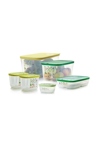 Sera Set 6'lı - 6.1lt X 1 - 4.4lt X 1 - 1.8lt Dikdörtgen X 1 - 1.8lt Kare X 2 - 375ml X 1 Beyaz