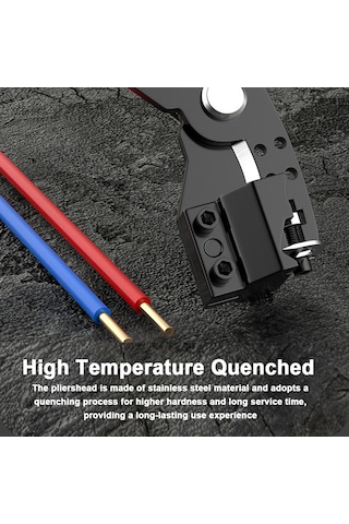 Symbee Elektrikçi Çift Taraflı Telli İç Çekirdek Korumalı Kablo Soyucu - 28 Fonksiyonlu, 40mm Açılım, Ergonomik Kuru, Dayanıklı Çelik Uçlar