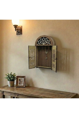 Morgen Craft Asar Kapaklı Ahşap Anahtar Kutusu - Mdf - 17x30x4,5 Cm Kahverengi
