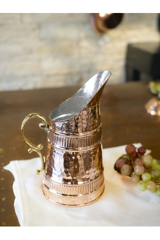 Bakır Boza Sürahi Parlak Bakır