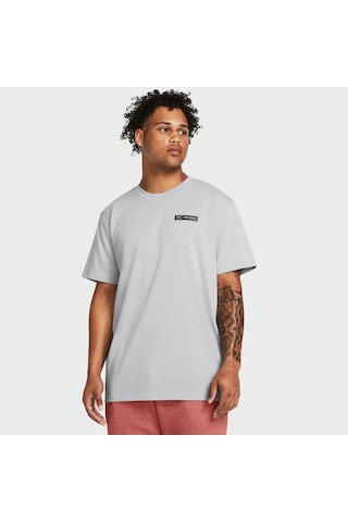 Under Armour Heavyweight Armour Label Erkek Gri Polo Yaka Tişört