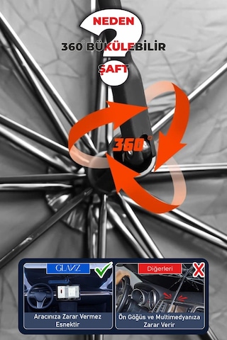 Glanz Oto Katlanabilir Güneşlik Şemsiye Ön Cam Gölgelik 145 - 79