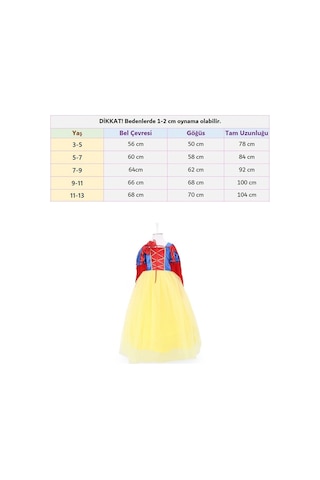 Miço Kids Tarlatanlı Pamuk Prenses Kostümü Kız Elbise Sarı