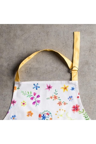 Fastbuy Kadınlar İçin Uzun Bağlı Ayarlanabilir Pamuklu Mutfak Önlüğü 19 Happy Florals Sweety Diğer