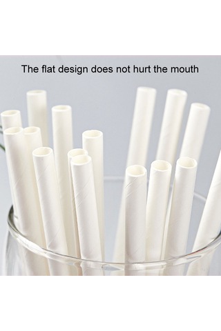 Sones 100 Adet / Paket 6x197mm Tek Kullanımlık Kağıt Pipetler Biyolojik Olarak Parçalanabilir Parti İçme Pipetleri Tatlı Masası Dekorasyonu Malzemesi, Renk: Kraft Kağıdı