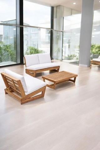 Conforlove Bahçe Balkon Masif Kayın Ahşap Koltuk 2+1+orta Sehpa Krem