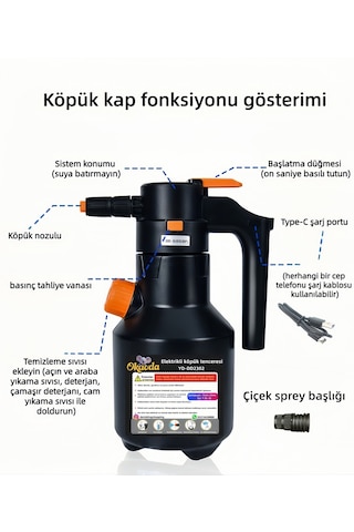 Okaoda Şarj Edilebilir Otomatik Yüksek Basınçlı Ev Tipi Araba Yıkama Temizleme Köpük Püskürtücü Makine