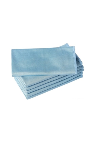 Tongxida 6 Adet Mavi Mikrofiber Cam Temizleme Bezi - Izsiz, 40x40 Cm, Yüksek Emici, Aynalar İçin