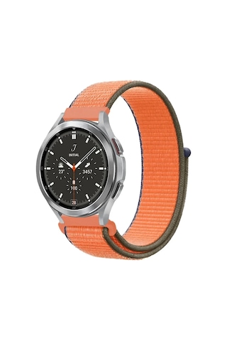 En-cag Watch 22mm Uyumlu Hasırlı Cırtcırtlı Kordon - Turuncu Bss