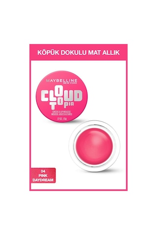 Cloudtopia Köpük Dokulu Mat Allık & Ruj 04 Pink Daydream 3600531717209-11046 04