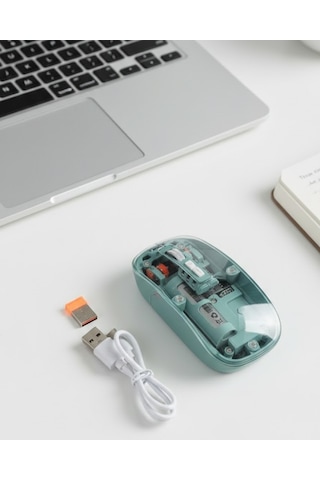 Pilli Kablosuz Mouse Bluetooth Ve Usb Uyumlu Sessiz Tıklama Standart