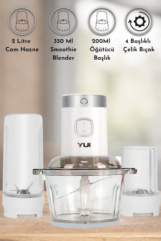 Yui M-2001 300 W 3'ü 1 Arada Blender Seti