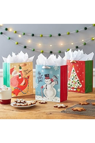 Kağıt Mendil İle Vintage Noel Hediye Çantası Paketi