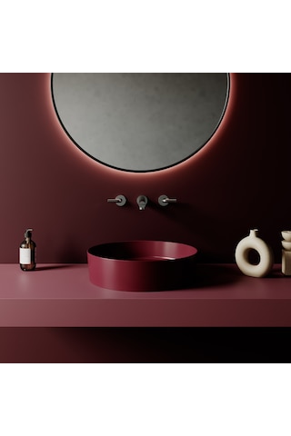 Creavit Loop Yuvarlak Masa Üstü Çanak Lavabo Ø45 Cm Extra Berry Lp145-00b
