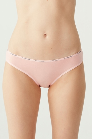 U.S. Polo Assn. Kadın Çok Renkli 5Li Yüksek Bel Slip 67002 Kırmızı