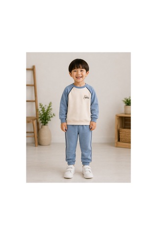 Minaminokids Erkek Çocuk 'be Original' Nakışlı İkili Takım Mavi