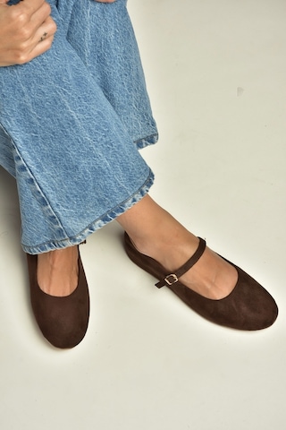 Fox Shoes Y250770702 Kahverengi Süet Alçak Dolgu Tabanlı Kadın Ayakkabı