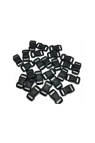 Parakord Bileklik Için 3''8 Plastik Klips Bileklik Kilidi 10 Ade Siyah