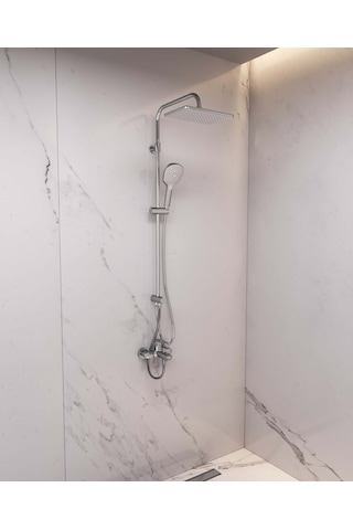 Adell Mode S Rain Duş Sistemi + Lea Banyo Bataryası Seti 2 Parça Parlak Krom Adl.35.01.01.02