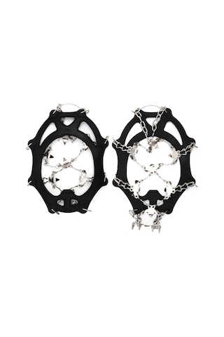 Maiyame Kış Montajı 26 Dişli 201 Paslanmaz Çelik Kar Tırnağı, Dış Mekan Dağcılık Kayma Engeli Ayakkabı Kılıfı Siyah L Çok Renkli