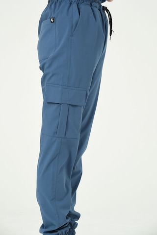 İndigo Likralı Kargo Cep Jogger Paça Doktor Hemşire Forması Tek Alt Unisex
