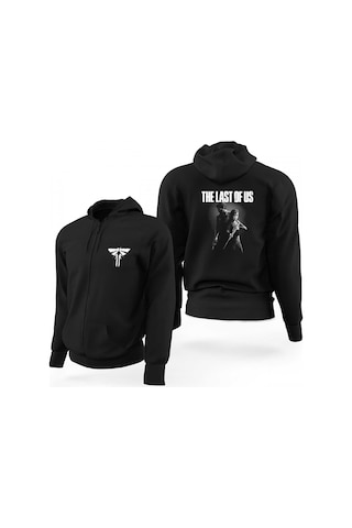 The Last Of Us Siyah Fermuarlı Limited Edition Kapşonlu Sweatshirt Siyah