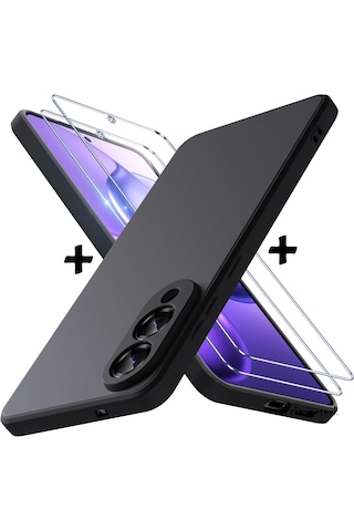 Samsung Galaxy Uyumlu S25 Edge Kılıf Renkli Silikon + Ekran Koruyucu Cam